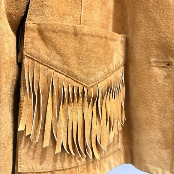 Vintage Ralph Lauren Dry Goods Supply Fringe Suede Western Jacket - Picture 4 of 11